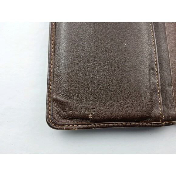 CELINE Logo Macadam Pattern Denim Full Size Snap Wallet - Picture 5 of 8